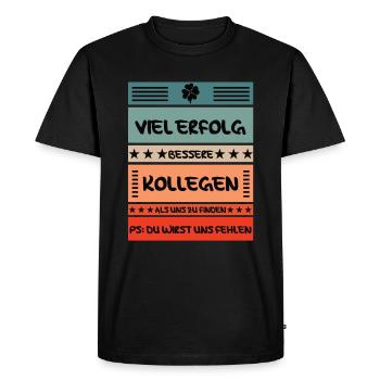 Abschiedsgeschenk Arbeitskollege - Männer Premium Bio T-Shirt - Schwarz - Vorne - Nico (187cm)