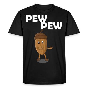 Pew Pew - Men's Premium Organic T-Shirt - black - Front - Nico (187cm)