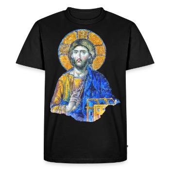 Art de la mosaïque de Jésus-Christ à Sainte-Sophie - T-shirt Premium bio Homme - noir - Devant - Nico (187cm)