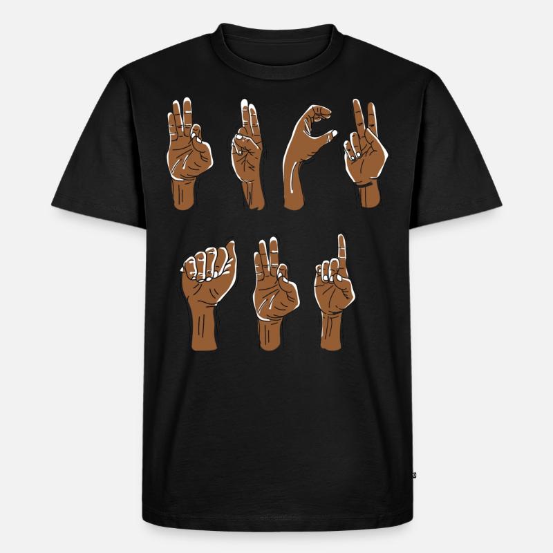 Fck AFD Gebärdensprache - Männer Premium Bio T-Shirt - Schwarz