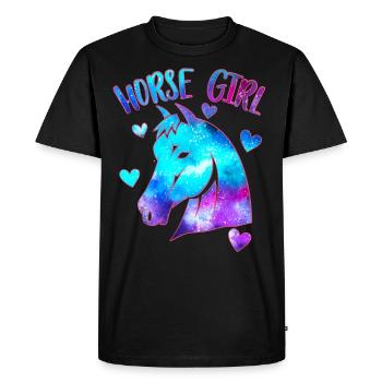 Fille de cheval - T-shirt Premium bio Homme - noir - Devant - Nico (187cm)