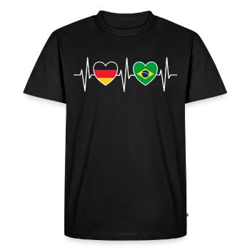 Allemagne et Brésil Allemand Brésilien - T-shirt Premium bio Homme - noir - Devant - Nico (187cm)