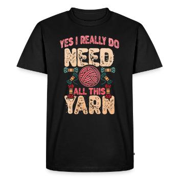 J’ai besoin de toute cette citation drôle de tricot de laine - T-shirt Premium bio Homme - noir - Devant - Nico (187cm)