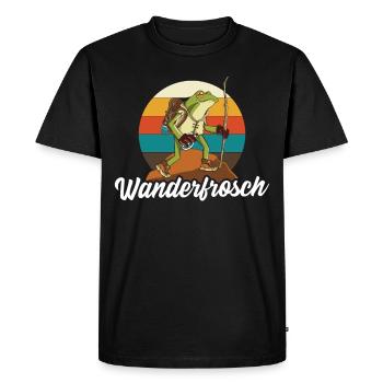 Randonneur retro randonnée - T-shirt Premium bio Homme - noir - Devant - Nico (187cm)