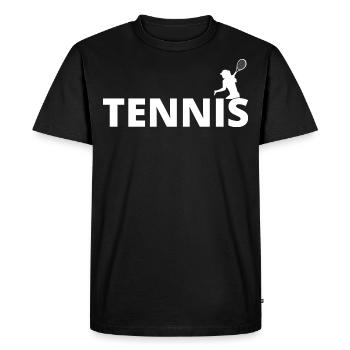 tennis / Tennis / Tennis / Tennis / Tennis jouer - T-shirt Premium bio Homme - noir - Devant - Nico (187cm)