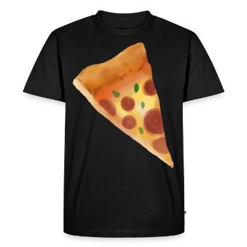Pizza Pizza slice - Men's Premium Organic T-Shirt - black - Front - Nico (187cm)