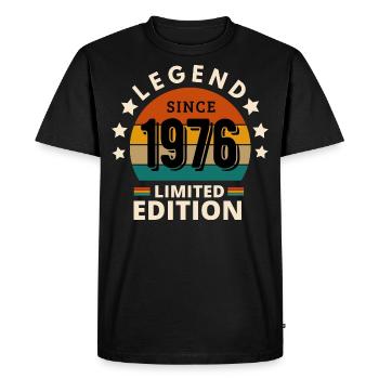 LÉGENDE 1976, MILLÉSIME 1976 - T-shirt Premium bio Homme - noir - Devant - Nico (187cm)