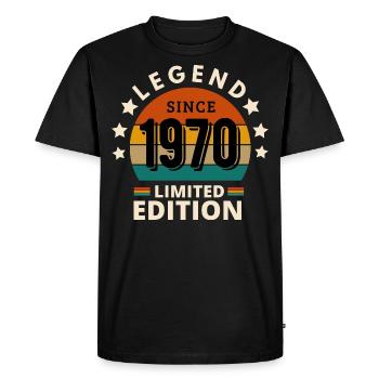 LEGEND 1970, VINTAGE 1970 - Men's Premium Organic T-Shirt - black - Front - Nico (187cm)