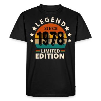 LEGEND 1978, VINTAGE 1978 - Men's Premium Organic T-Shirt - black - Front - Nico (187cm)