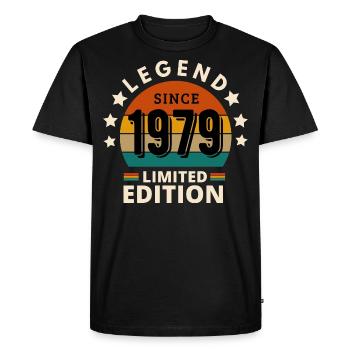 LÉGENDE 1979, MILLÉSIME 1979 - T-shirt Premium bio Homme - noir - Devant - Nico (187cm)