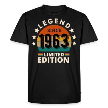 LÉGENDE 1963, MILLÉSIME 1963 - T-shirt Premium bio Homme - noir - Devant - Nico (187cm)