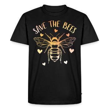 Save the bees - Men's Premium Organic T-Shirt - black - Front - Nico (187cm)