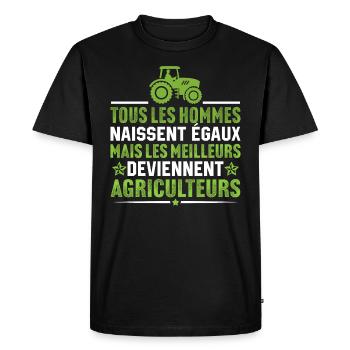 les meilleurs deviennent agriculteurs - T-shirt Premium bio Homme - noir - Devant - Nico (187cm)