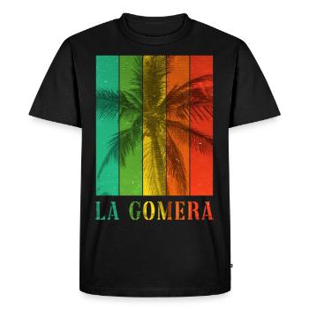 La Gomera Summer Sun Beach Sea Palm Trees - Men's Premium Organic T-Shirt - black - Front - Nico (187cm)