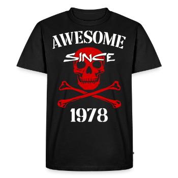 Awesome since 1978 Red Skull - Men's Premium Organic T-Shirt - black - Front - Nico (187cm)