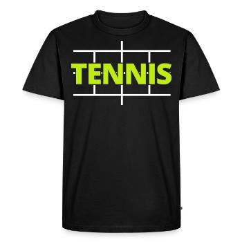 tennis / tennis / joueur de tennis / jeu de tennis - T-shirt Premium bio Homme - noir - Devant - Nico (187cm)