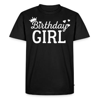 Fille d’anniversaire - T-shirt Premium bio Homme - noir - Devant - Nico (187cm)
