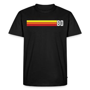 T-shirt rétro 1980 80 millésime 1980 - T-shirt Premium bio Homme - noir - Devant - Nico (187cm)
