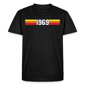 T-shirt rétro 1969 69 millésime 1969 - T-shirt Premium bio Homme - noir - Devant - Nico (187cm)