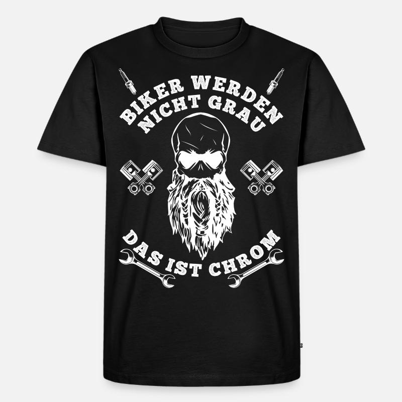 BIKER WERDEN NICHT GRAU - Männer Premium Bio T-Shirt - Schwarz