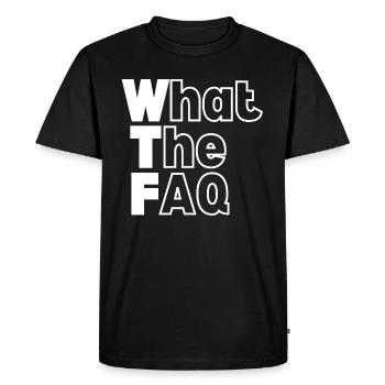 WTF - What The FAQ - Men's Premium Organic T-Shirt - black - Front - Nico (187cm)