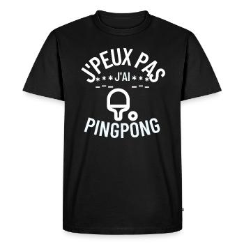 J Peux pas j ai pingpong cadeau Noel - T-shirt Premium bio Homme - noir - Devant - Nico (187cm)