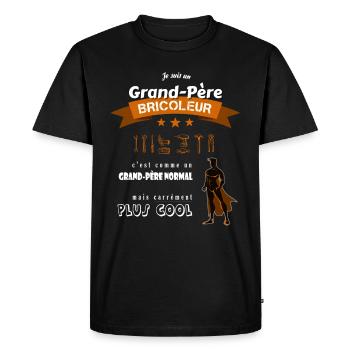 Je suis un Grand-Père Bricole cool et super - T-shirt Premium bio Homme - noir - Devant - Nico (187cm)