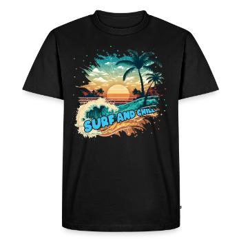 Santa Cruz Californie Summer Sun Palms Beach - T-shirt Premium bio Homme - noir - Devant - Nico (187cm)