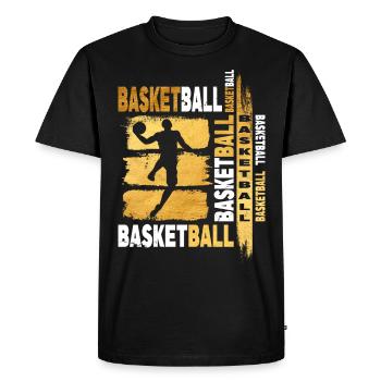 Basketball Gold Basketball Player Grunge Fan - T-shirt Premium bio Homme - noir - Devant - Nico (187cm)