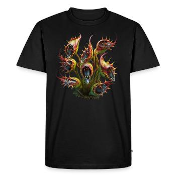 Plant zombies on the hunt - Men's Premium Organic T-Shirt - black - Front - Nico (187cm)