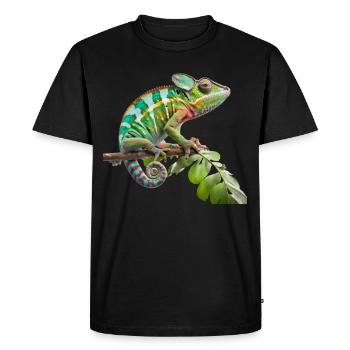 Vie caméléon colorée - T-shirt Premium bio Homme - noir - Devant - Nico (187cm)