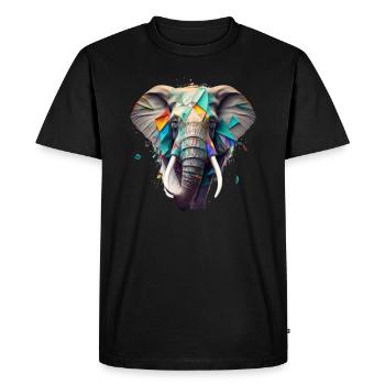Un avec la nature - Eléphant - T-shirt Premium bio Homme - noir - Devant - Nico (187cm)