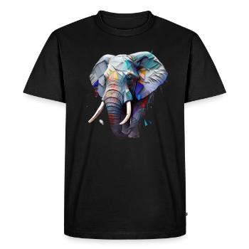 Sauvage et libre - éléphant - T-shirt Premium bio Homme - noir - Devant - Nico (187cm)