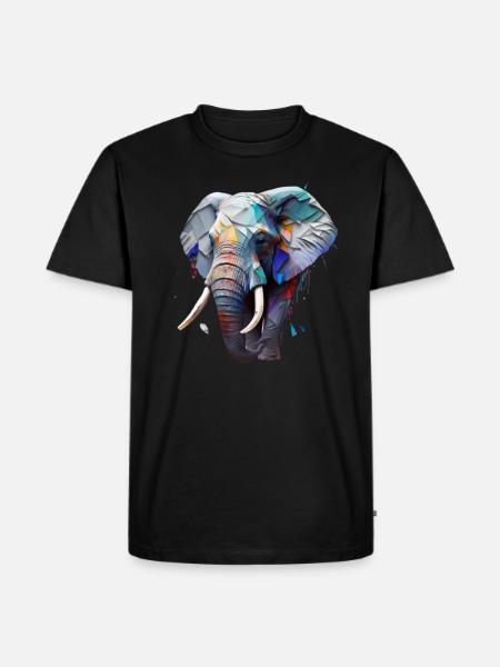 Wild and free - elephant - Men's Premium Organic T-Shirt - black