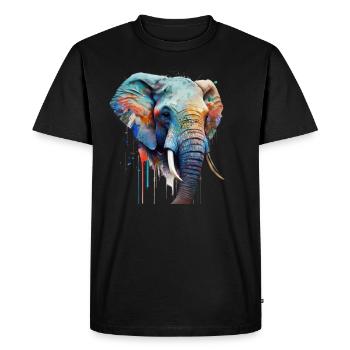 Sauvage et libre - éléphant - T-shirt Premium bio Homme - noir - Devant - Nico (187cm)