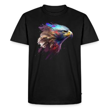 Mighty Eagle: une peinture à l’huile moderne - T-shirt Premium bio Homme - noir - Devant - Nico (187cm)