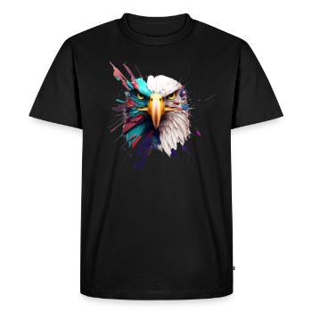 L’aigle en couleurs : un portrait artistique - T-shirt Premium bio Homme - noir - Devant - Nico (187cm)