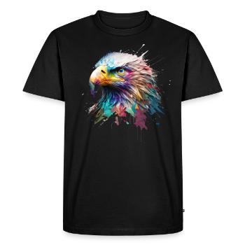 Mighty Eagle: une peinture à l’huile moderne - T-shirt Premium bio Homme - noir - Devant - Nico (187cm)
