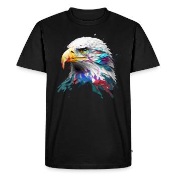 Mighty Eagle: une peinture à l’huile moderne - T-shirt Premium bio Homme - noir - Devant - Nico (187cm)
