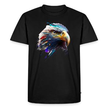 Ein Adlerblick: Ölgemälde in lebendigen Farben - Männer Premium Bio T-Shirt - Schwarz - Vorne - Nico (187cm)