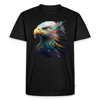 Ein Adlerblick: Ölgemälde in lebendigen Farben - Männer Premium Bio T-Shirt - Schwarz - Vorne - Nico (187cm)