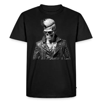Crâne de rockeur - T-shirt Premium bio Homme - noir - Devant - Nico (187cm)