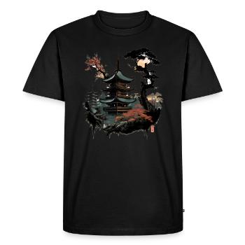 Japanese Pagoda Island - Men's Premium Organic T-Shirt - black - Front - Nico (187cm)