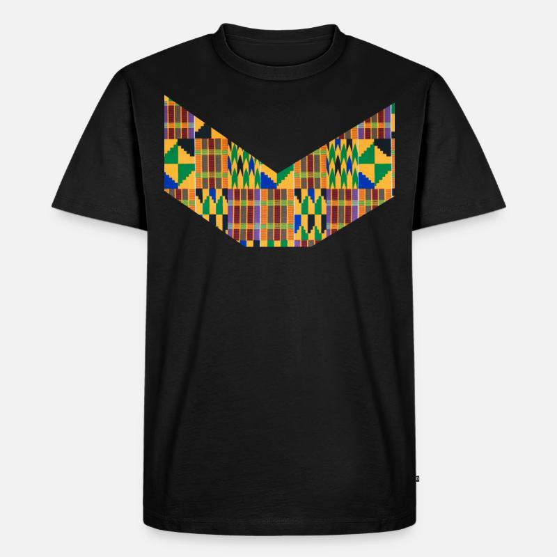 Wachs-Afro-Muster - Männer Premium Bio T-Shirt - Schwarz