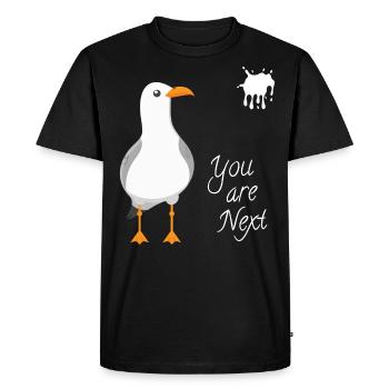 Seagulls, seagulls, sea, beach, fuck it - Men's Premium Organic T-Shirt - black - Front - Nico (187cm)