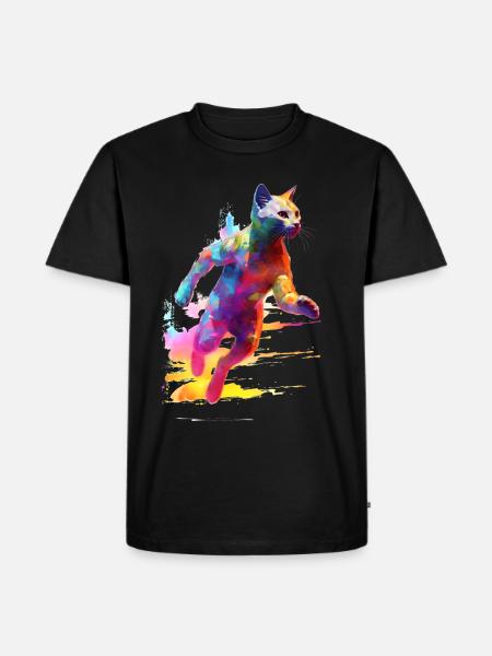 Jogging cat - Men's Premium Organic T-Shirt - black