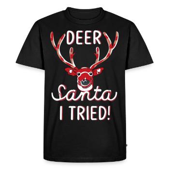 Rudolf the Reindeer - Deer Santa I Tried - Gift - Men's Premium Organic T-Shirt - black - Front - Nico (187cm)