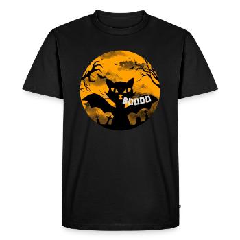 Helloween funny spooky cat - Men's Premium Organic T-Shirt - black - Front - Nico (187cm)