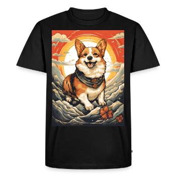 Welsh Corgi dans le style anime japonais - T-shirt Premium bio Homme - noir - Devant - Nico (187cm)