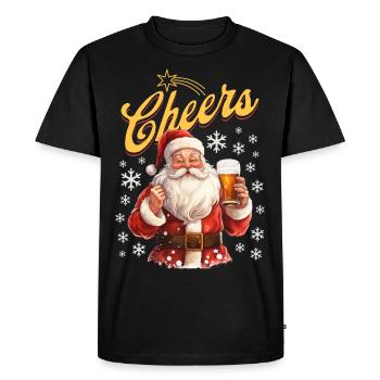 Santa Claus Beer Mulled Wine Liquor Alcohol Cheers - Men's Premium Organic T-Shirt - black - Front - Nico (187cm)